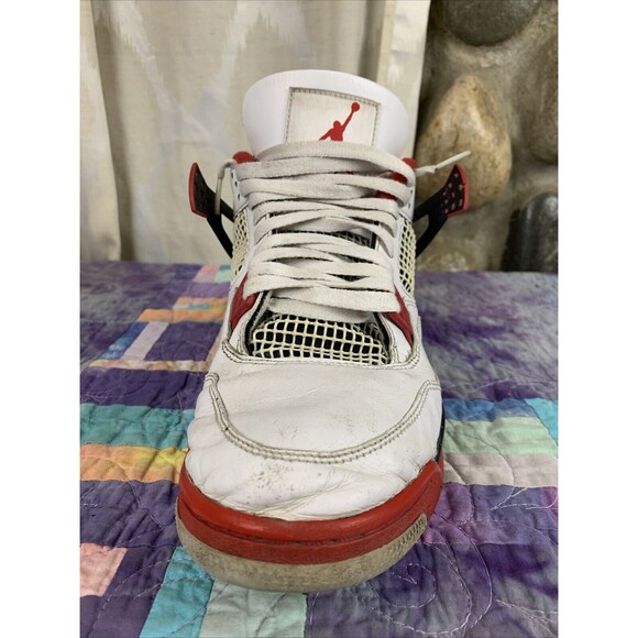 Air Jordan 4 Retro OG Fire Red DC7770-160 size 10 Distressed (See Pictures) - Picture 10 of 16